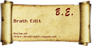 Brath Edit névjegykártya